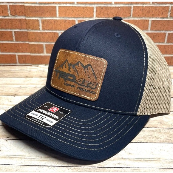 Richardson 112 Tacoma TRD Leatherette Patch Trucker Hat  Navy/Khaki - Picture 4 of 4